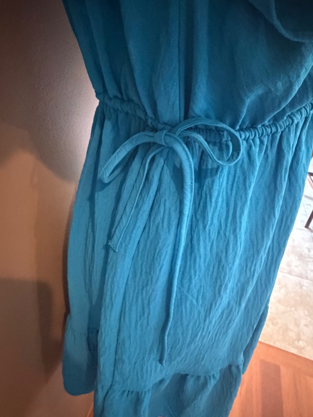 Max Studio V-Neck Tiered Minidress Cobalt Blue, Size Medium - Picture 5 of 13